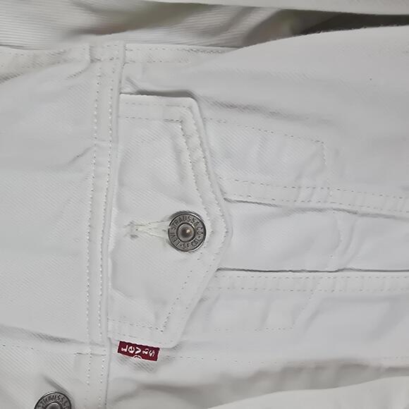 Levi's White Denim Jacket Size S - Picture 4 of 6